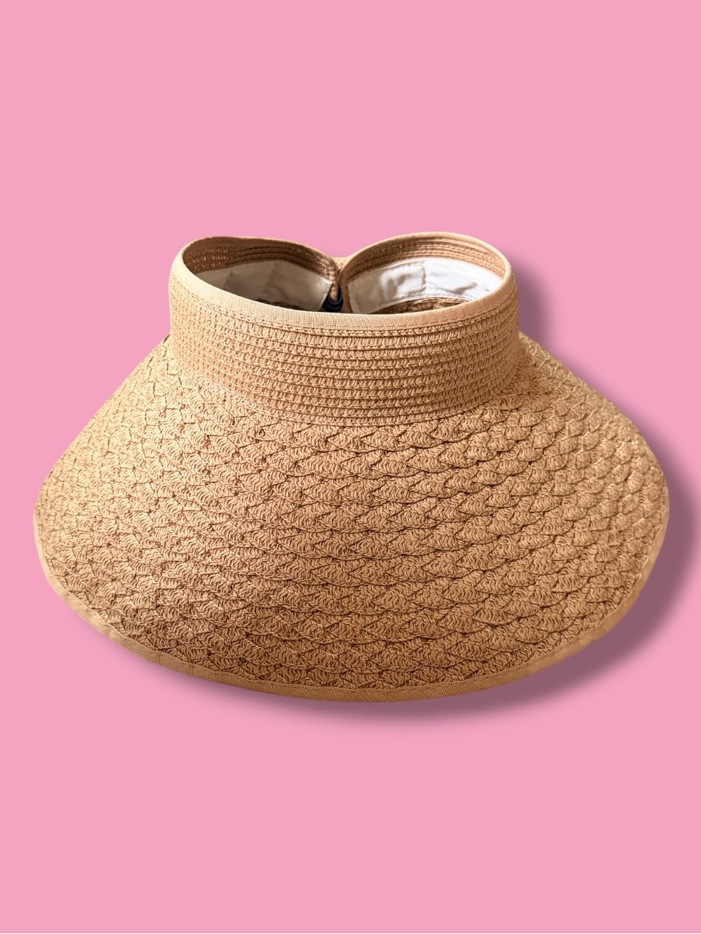 Woven Straw Sun Visor – Tan